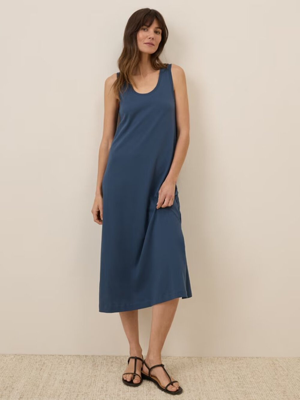 Pact 100% Organic Cotton Softspun Navy Tank Midi Dress - XXXL - New